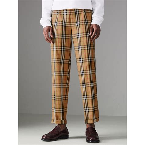 burberry check trousers for men.